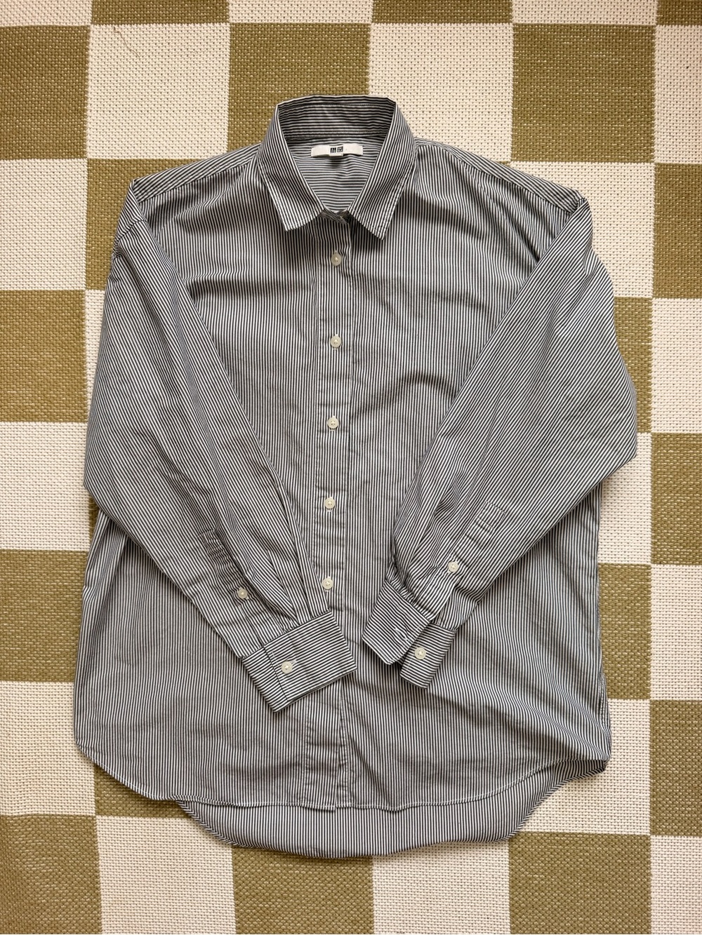 Classic Women’s Black & White Stripe Button-Up Shirt